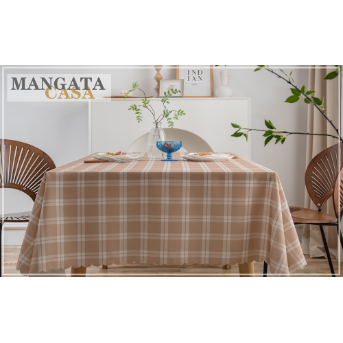 Rechteckige Gitter wasserdichte Tischdecke
